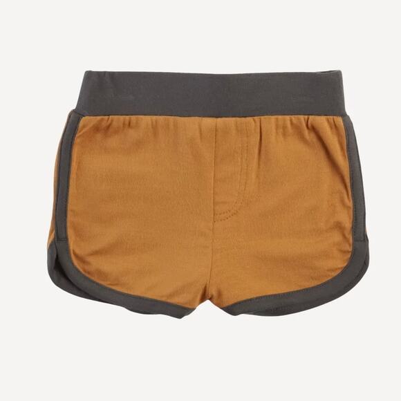 Kate Quinn Rusty Brown Retro Track Shorts Size 5Y Lenzing Modal - Picture 1 of 6